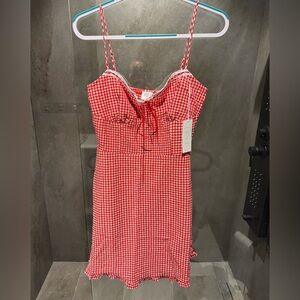 Sienna Sky Red Gingham Mini Dress